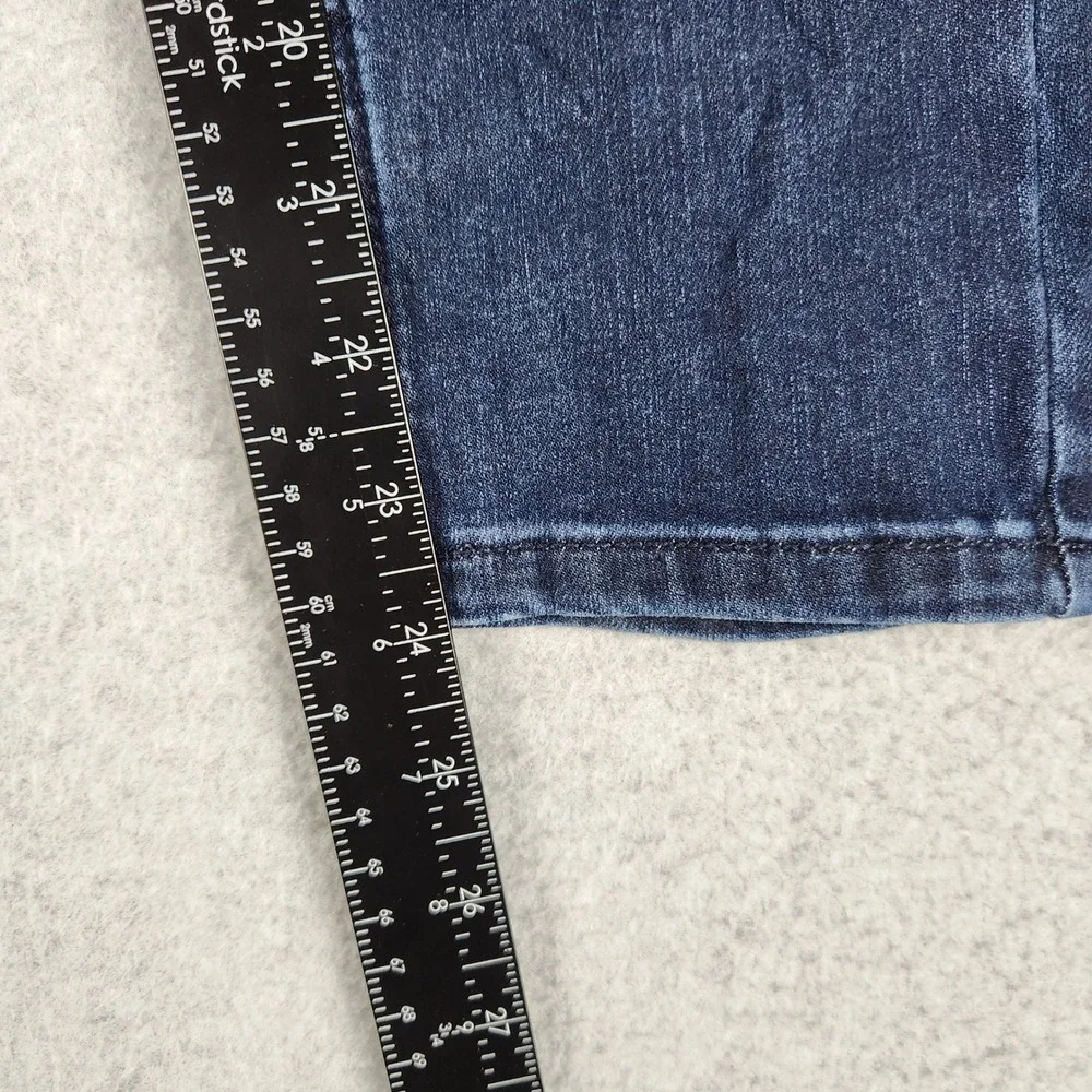 Cat & Jack Jeans‎ Kids 8 Blue Denim Whiskered Cotton Stretch Slim Fit Skinny Leg